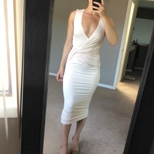 Deep V midi dress